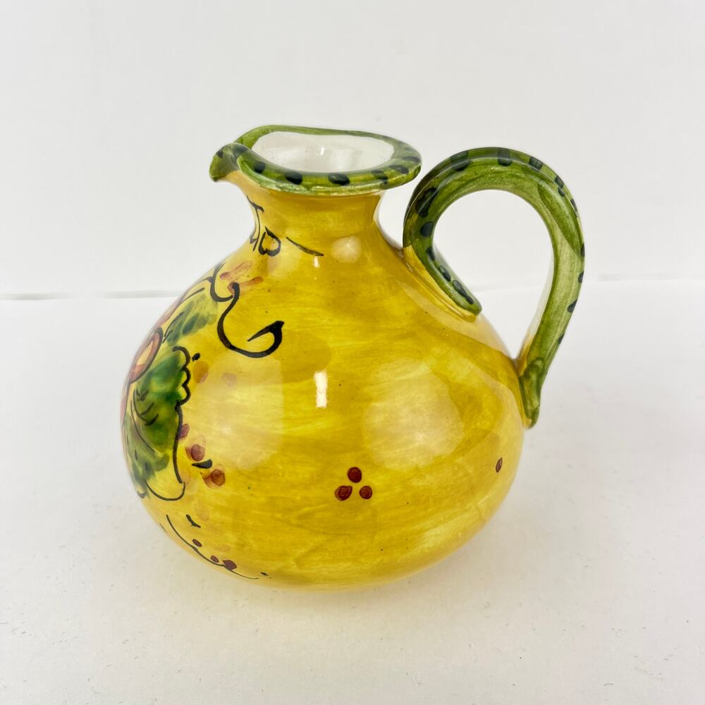 Firenze Hand Painted Italian Handled Vinegar Jug Decanter